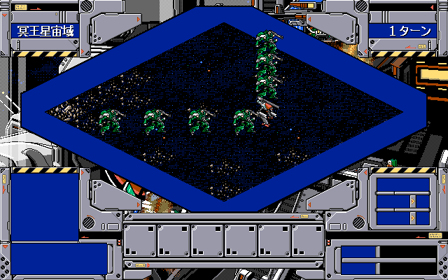Chō Jikū Yōsai Macross: Skull Leader (PC-98) screenshot: Enemy advancing...