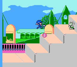 The Trolls in Crazyland (NES) screenshot: Such stairs a typical throughout the game