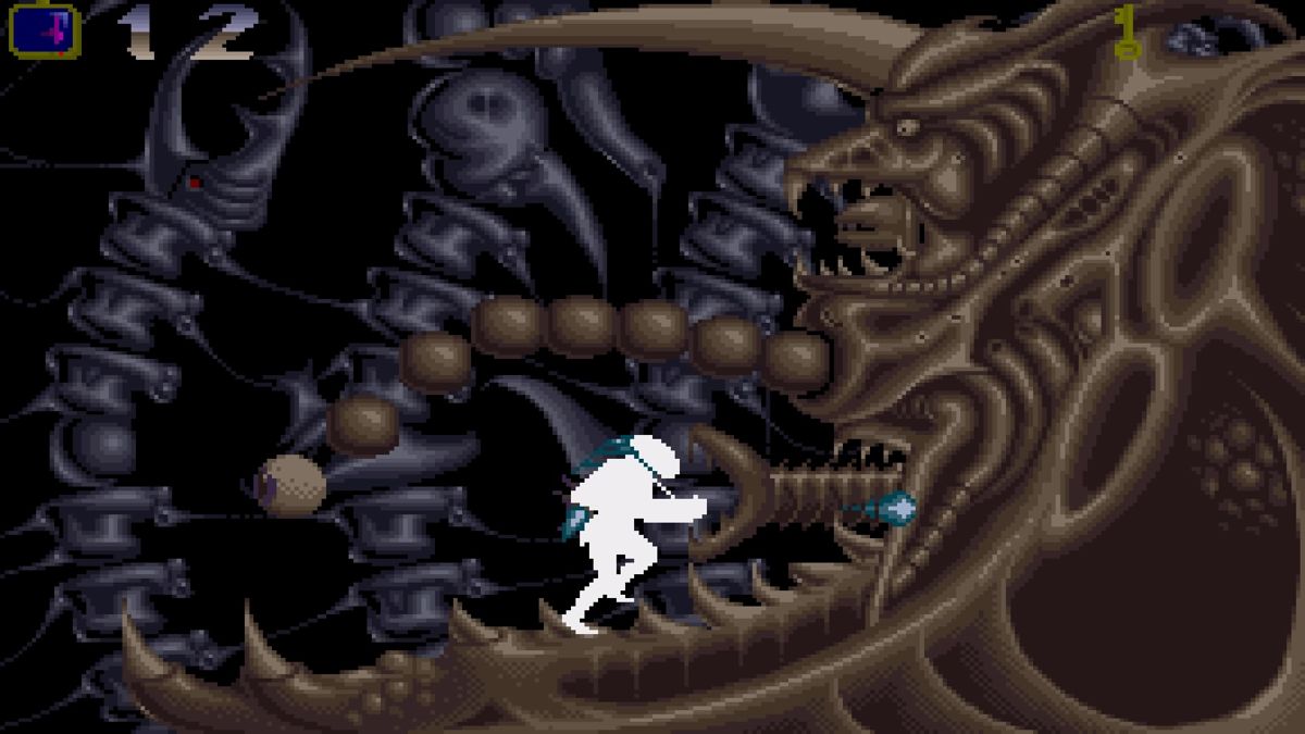 Shadow of the Beast (PlayStation 4) screenshot: Shadow of the Beast (Amiga) - This boss is only vulnerable when it opens its mouths to attack you