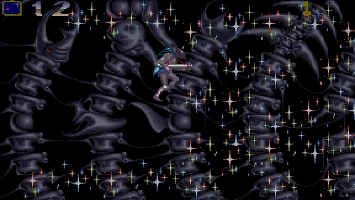 Shadow of the Beast (PlayStation 4) screenshot: Shadow of the Beast (Amiga) - Defeating a boss yields a glittering effect