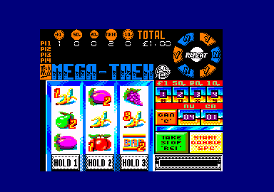 Fruit Machine Simulator 2 (Amstrad CPC) screenshot: Ready to spin or hold reels