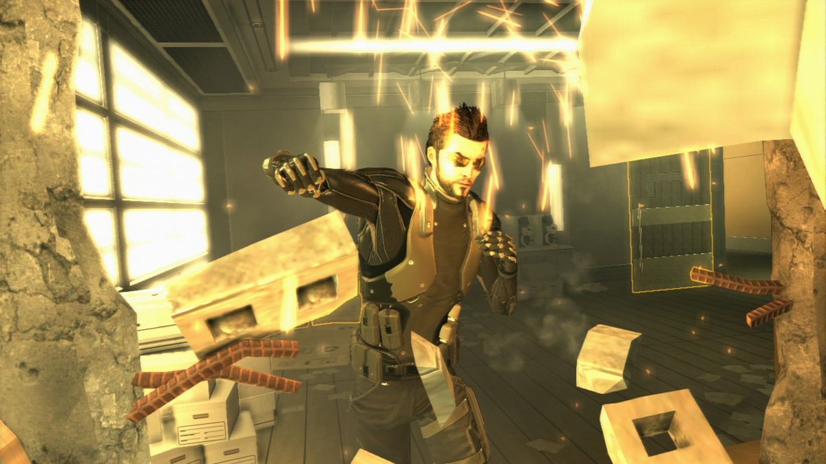 Deus Ex: Human Revolution (PlayStation 3) screenshot: Some walls can be broken through.