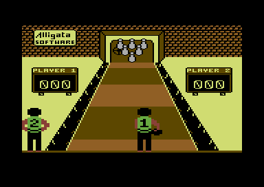 Pub Games (Commodore 64) screenshot: Starting skittles