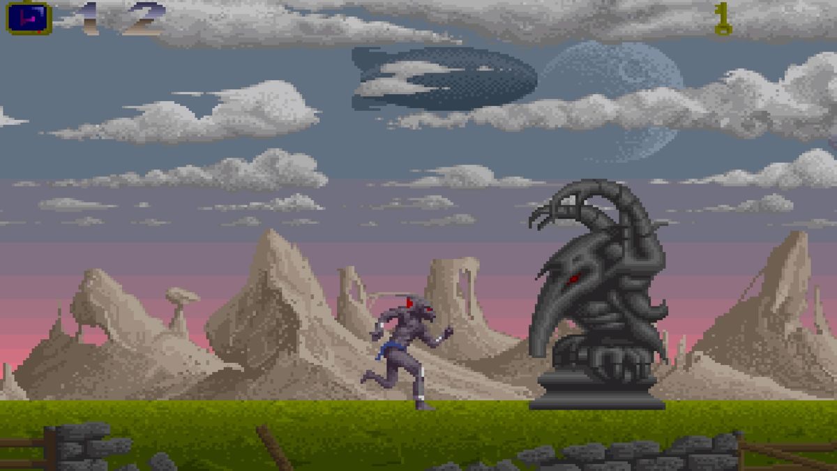 Shadow of the Beast (PlayStation 4) screenshot: Shadow of the Beast (Amiga) - Stone statues can be destroyed