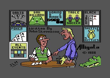 Pub Games (Commodore 64) screenshot: Main menu