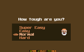 Super Noah's Ark 3-D (DOS) screenshot: How tough are you?