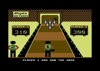 Pub Games (Commodore 64) screenshot: Player 1 won the game.
