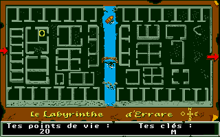 Le Labyrinthe d'Errare (Atari ST) screenshot: You can watch your moves into the maze.