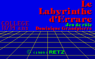 Le Labyrinthe d'Errare (Atari ST) screenshot: Opening screen.