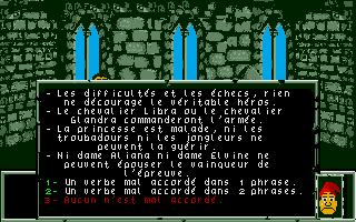 Le Labyrinthe d'Errare (Atari ST) screenshot: Error will cause a sadly face to appear.