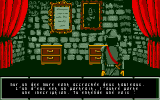 Le Labyrinthe d'Errare (Atari ST) screenshot: Rooms with nobody have challenge all the same.