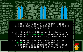 Le Labyrinthe d'Errare (Atari ST) screenshot: Explanations in case of an error.