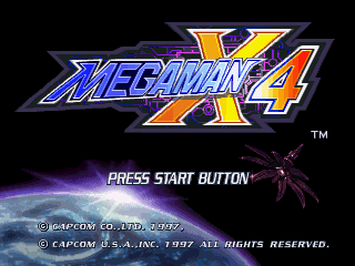Mega Man X4 (SEGA Saturn) screenshot: Title screen.