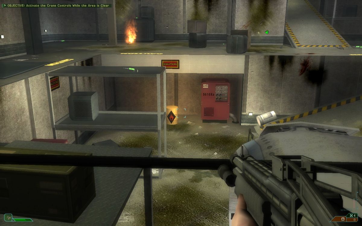 Area-51 (Windows) screenshot: No shooter is completed without explosive barrels