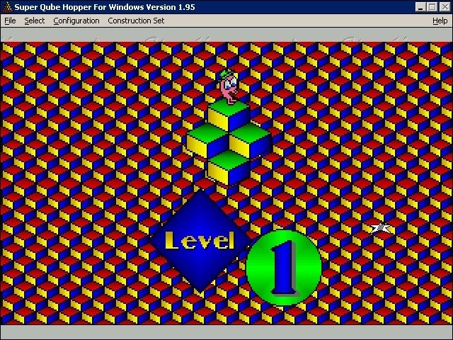 Super Qube Hopper (Windows 3.x) screenshot: This is displayed before the start of a level