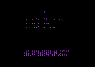 Tir Na Nog (Commodore 64) screenshot: Title screen.