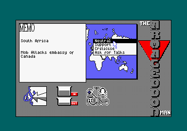 Global Commander (Amstrad CPC) screenshot: Memo.