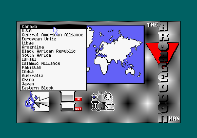 Global Commander (Amstrad CPC) screenshot: Where to send people.