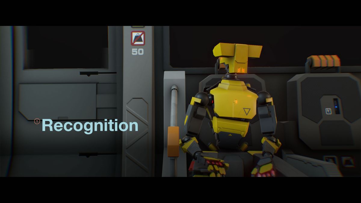 Subsurface Circular (Windows) screenshot: Your fellow passenger in Recognition, the first sequence