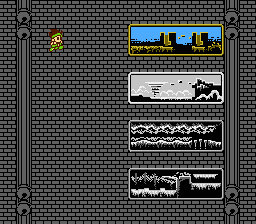 Little Samson (NES) screenshot: Each character must make the journey to the imperial palace