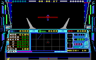Echelon (DOS) screenshot: Rear View: Leaving the space station