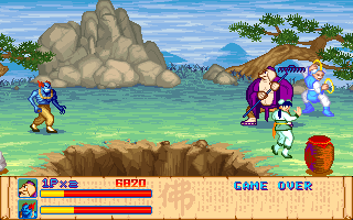 Xi You Ji (DOS) screenshot: The third level brings some new enemies along.