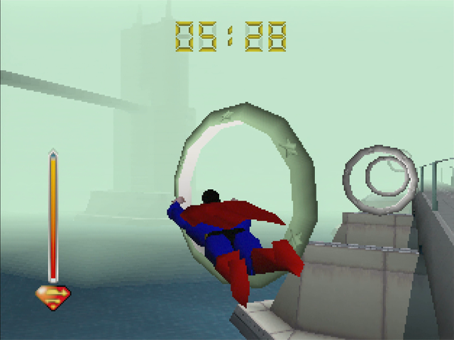 Superman (Nintendo 64) screenshot: We meet again, rings.