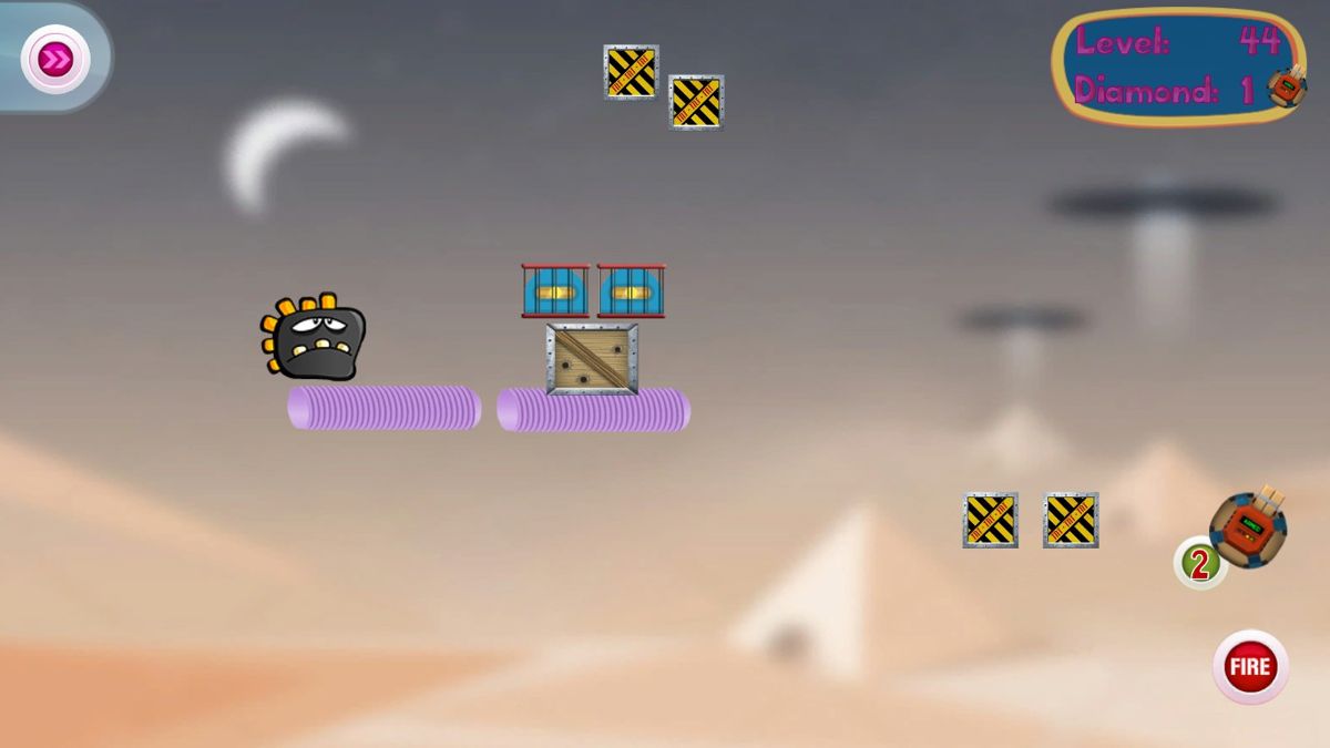 Cyborg Detonator (Windows) screenshot: Watch out: The black thing is moving!