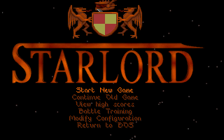 Starlord (DOS) screenshot: Main Menu