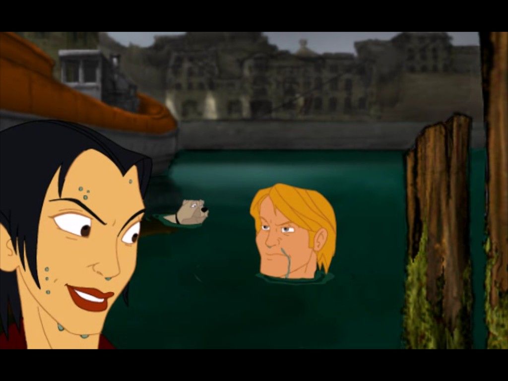 Broken Sword II: The Smoking Mirror - Remastered (Windows) screenshot: Cold bath for all three