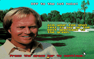 Jack Nicklaus' Unlimited Golf & Course Design (DOS) screenshot: Jack's tip (MCGA/VGA)