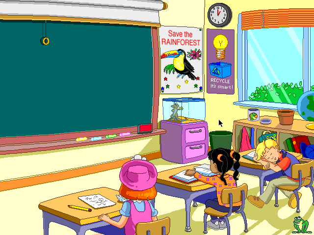 Fisher-Price Read & Play: The Lie (Macintosh) screenshot: Susie at school.