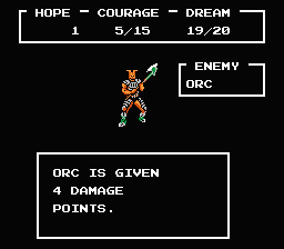 Ghost Lion (NES) screenshot: Fighting an orc