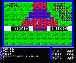 Ultima II: The Revenge of the Enchantress... (MSX) screenshot: Entering a Town