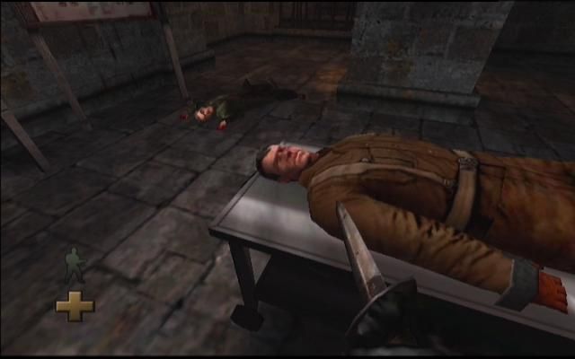 Return to Castle Wolfenstein: Tides of War (Xbox) screenshot: Your partner has been tortured to death.
