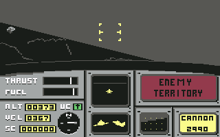 ACE: Air Combat Emulator (Commodore 64) screenshot: Night mission