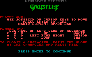 Screenshot of Gauntlet (DOS, 1985) - MobyGames