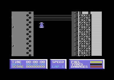 Warm Up (Commodore 64) screenshot: Start of qualifying.