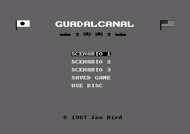 Guadalcanal (Amstrad CPC) screenshot: Game options.