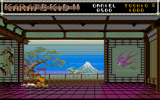 The Karate Kid: Part II - The Computer Game (Atari ST) screenshot: Knock down.