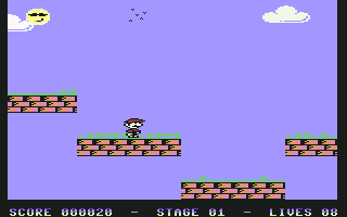 Hope to Hopp II (Commodore 64) screenshot: At first it's just platforms