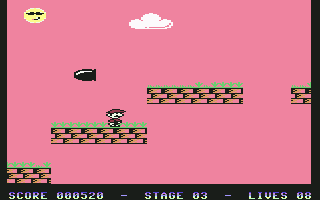 Hope to Hopp II (Commodore 64) screenshot: Dodge the bullets