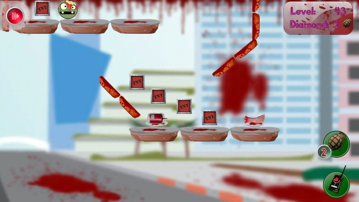 Zombie Boom (Windows) screenshot: Watch out, those TNT crates will also explode.