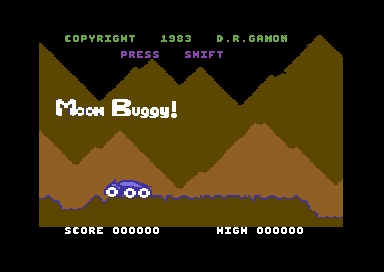 Moon Buggy (Commodore 64) screenshot: Title screen.