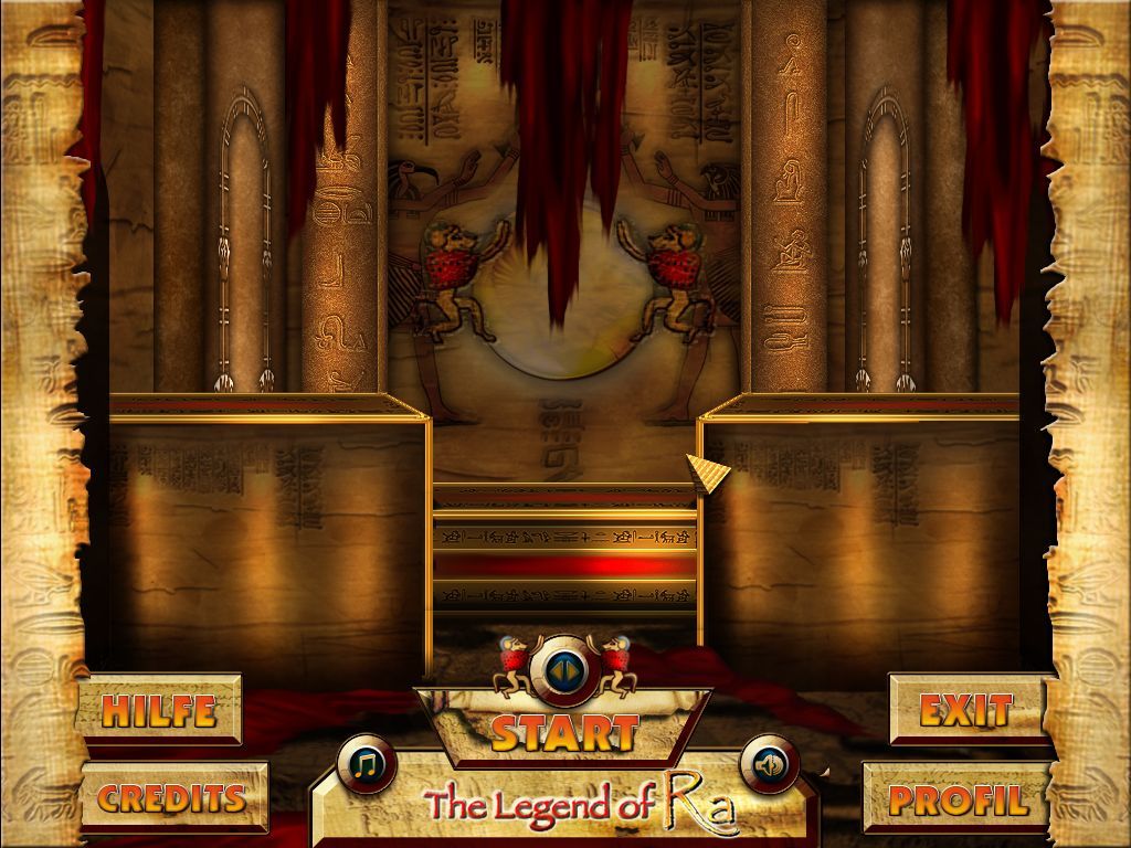 The Legend of Ra (Windows) screenshot: Menue