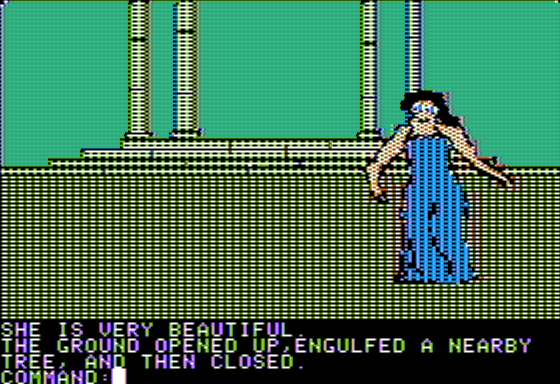 The Elysian Fields and Other Greek Myths (Apple II) screenshot: A Statue of Athena