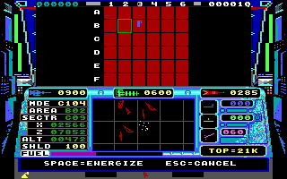 Echelon (DOS) screenshot: Navigation Map