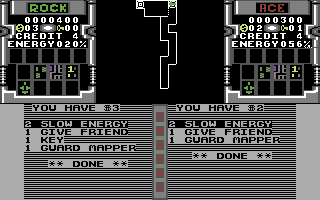 Xybots (Commodore 64) screenshot: Level one complete!