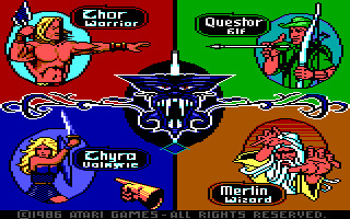 Gauntlet (DOS) screenshot: Choose your character (EGA)