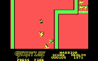 Gauntlet (DOS) screenshot: Beginning a game (CGA)